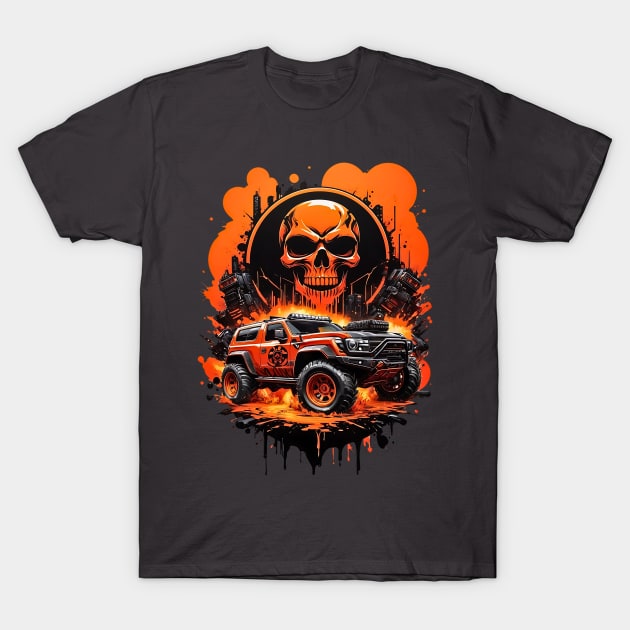 Cybertruck cyberpunk skulls apocalyptic futuristic scifi retro poster T-Shirt by Neon City Bazaar